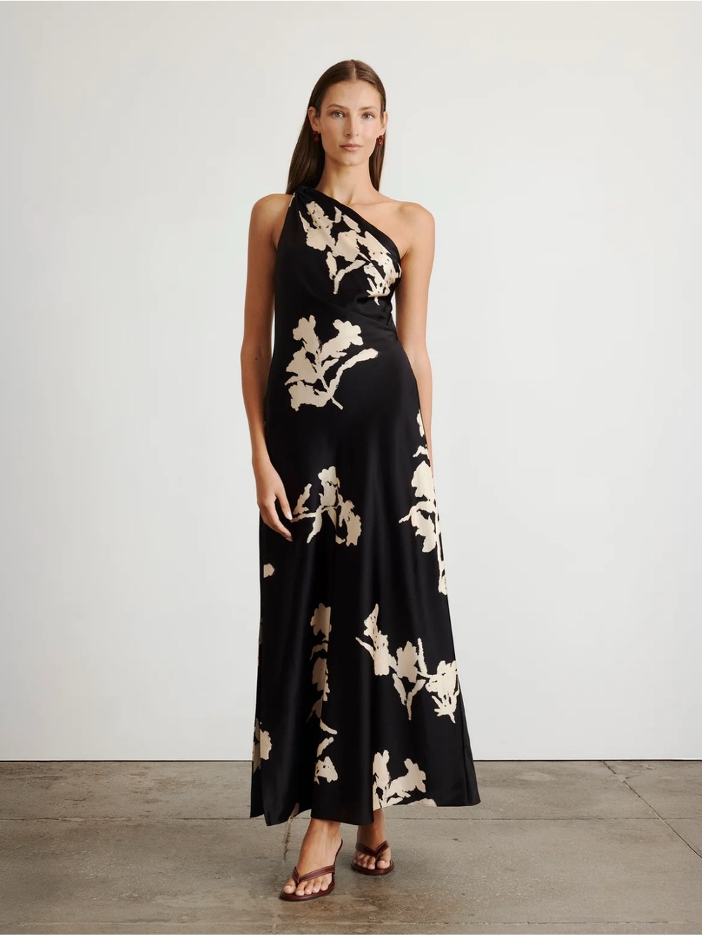 Tanya Taylor Stassi Floral One-Shoulder Floral Maxi Dress Size 4